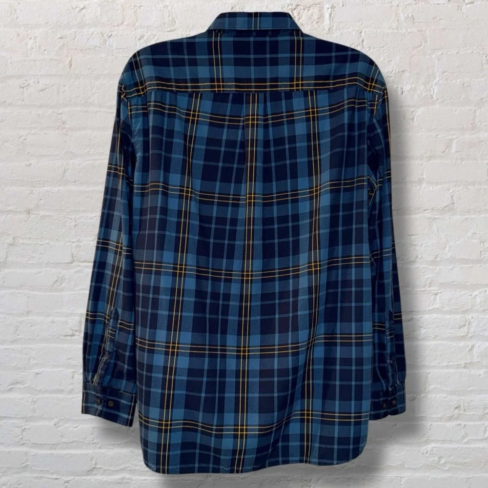 ✨ The North Face Men’s Plaid Button-Up Shirt – Blue Yellow Check – Size XL